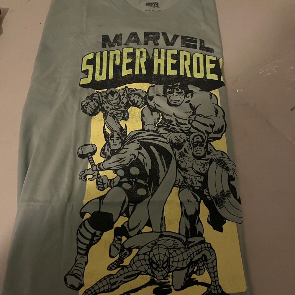 Marvel Super Heroes Graphic Tee -‎ Gray and Yellow